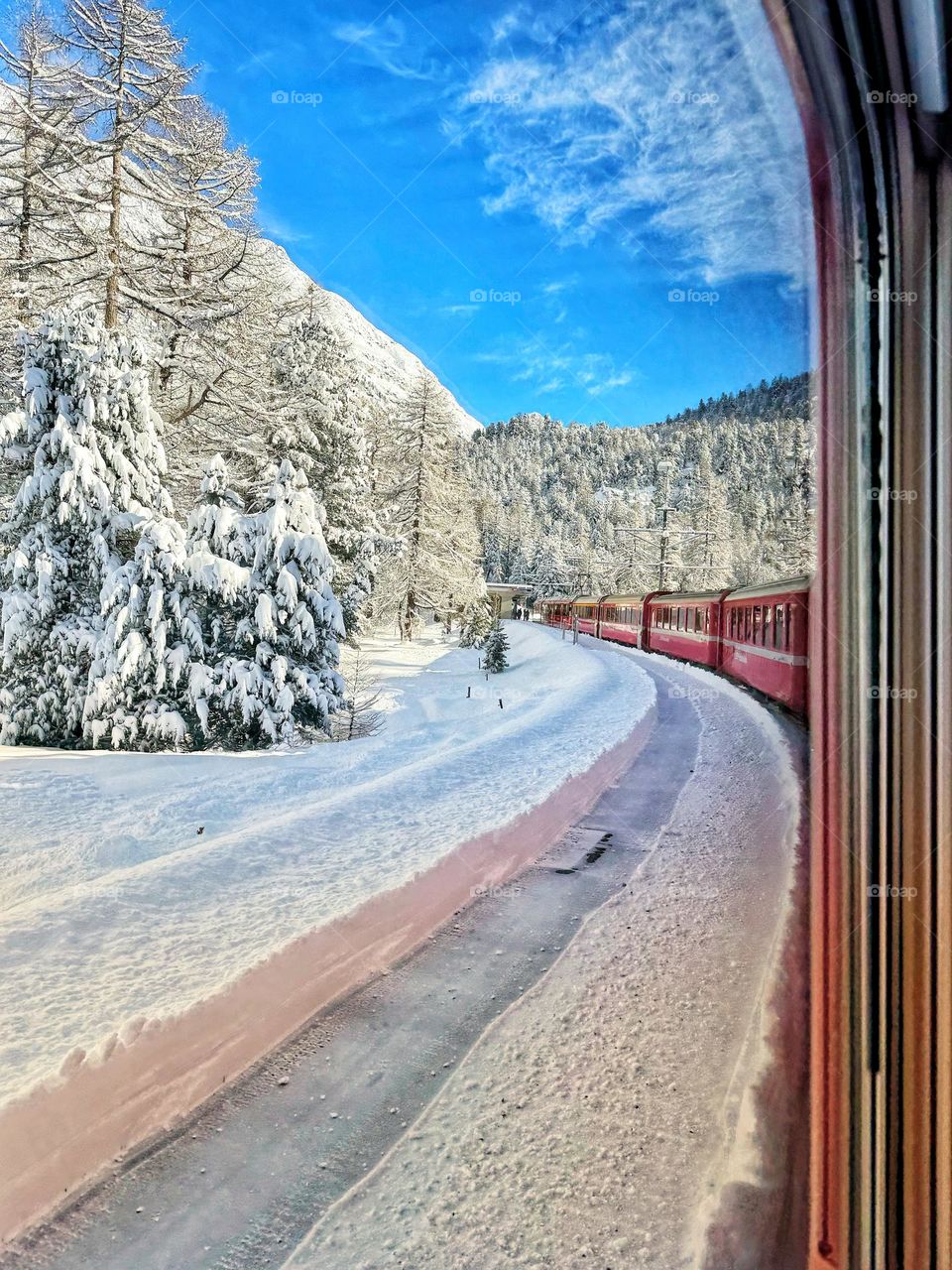 Bernina’s train in the snow