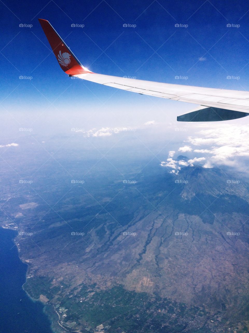 Flying over indonesia