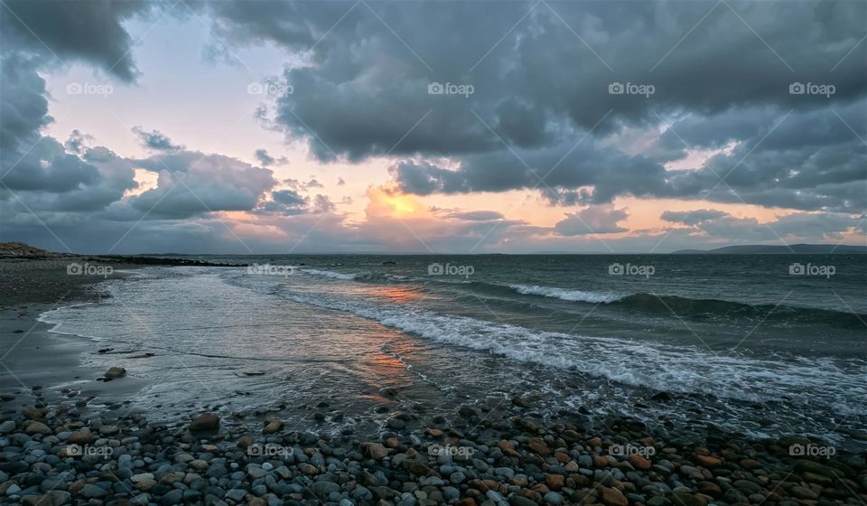 Clouds over Salthill beach at Galway, Ireland