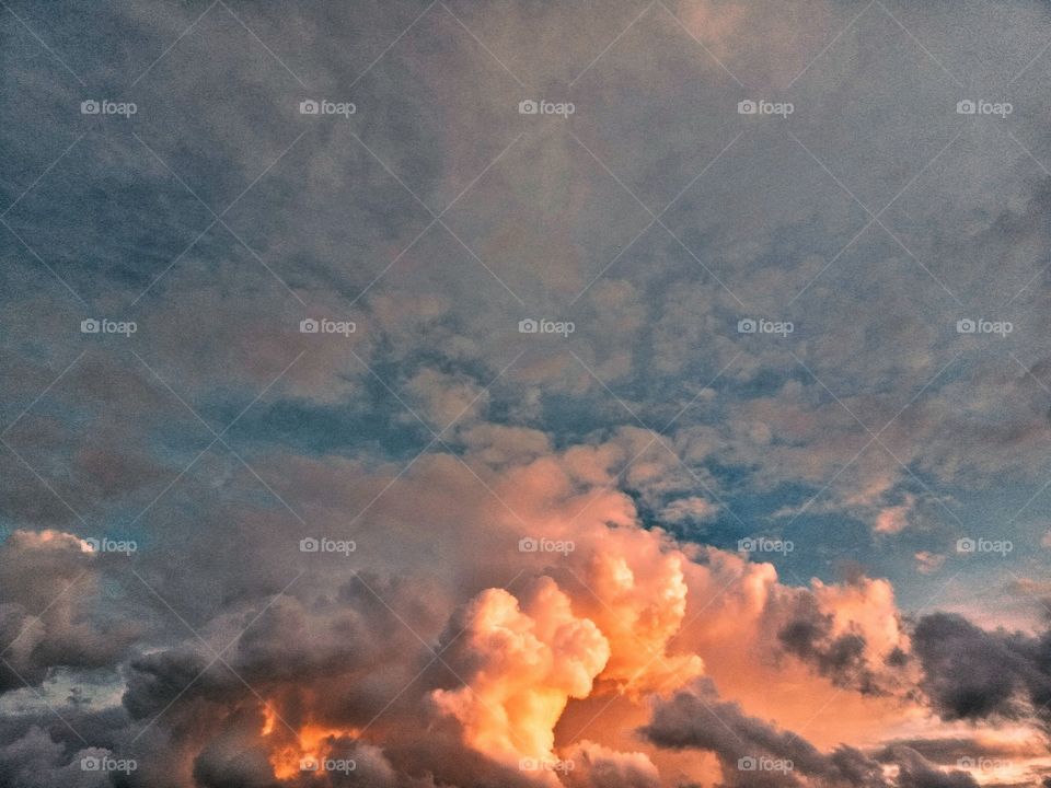 hot clouds clumped in the blue cloud.