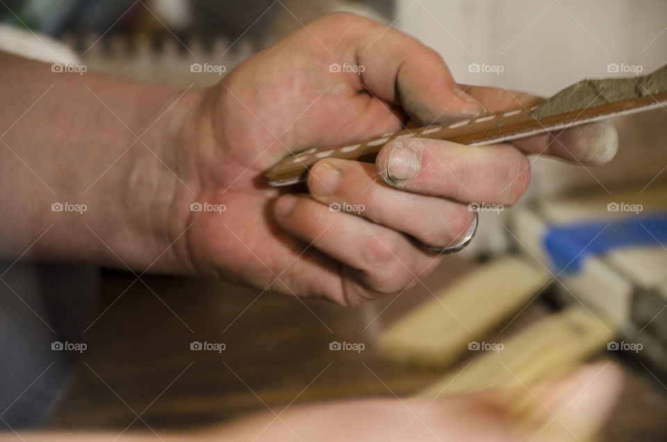 Closeup Working Hand