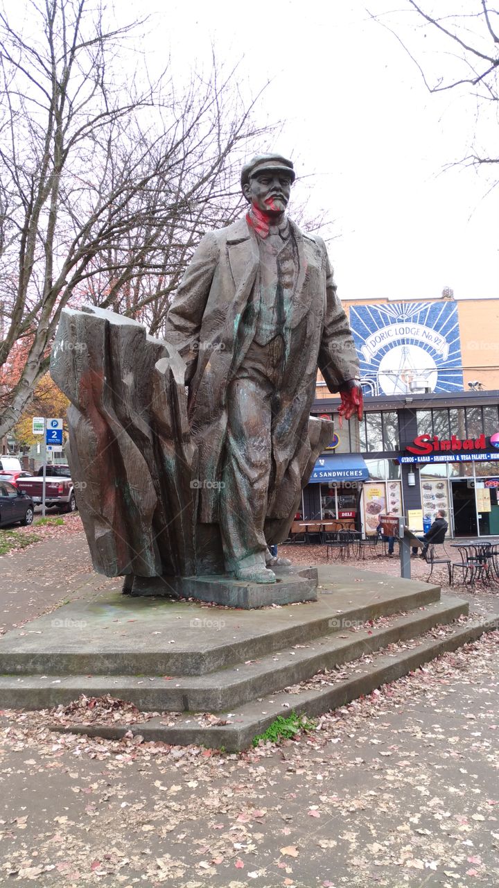 The Lenin statue in Seattle.