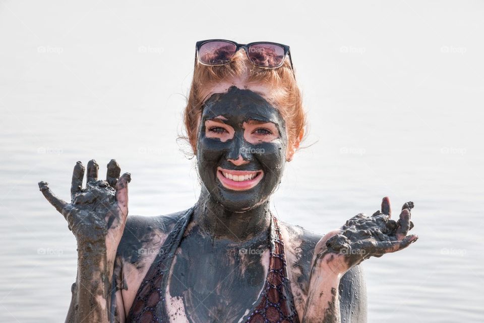 Covered in the Dead Sea mud