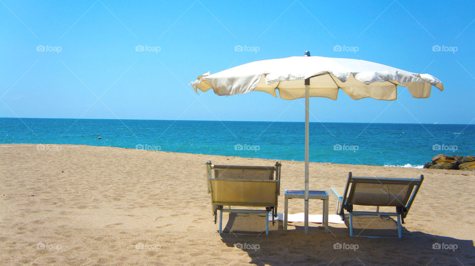 beach ocean sky chair by kbuntu