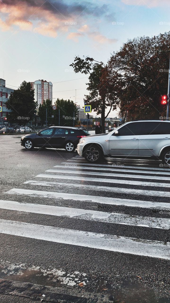 a walk through the city with rain