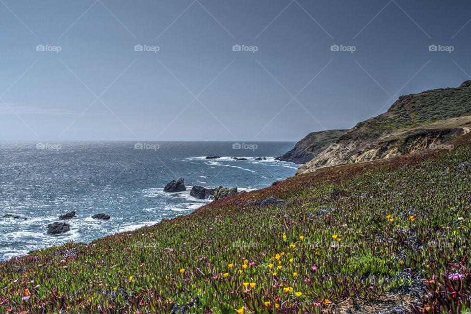 High angle view of sea