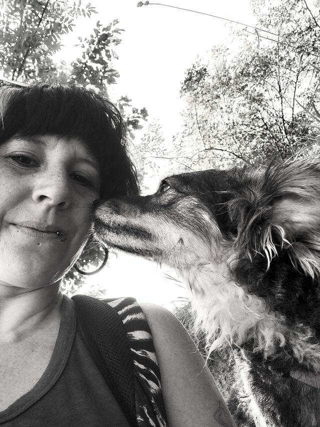 My Dog gives me a kiss