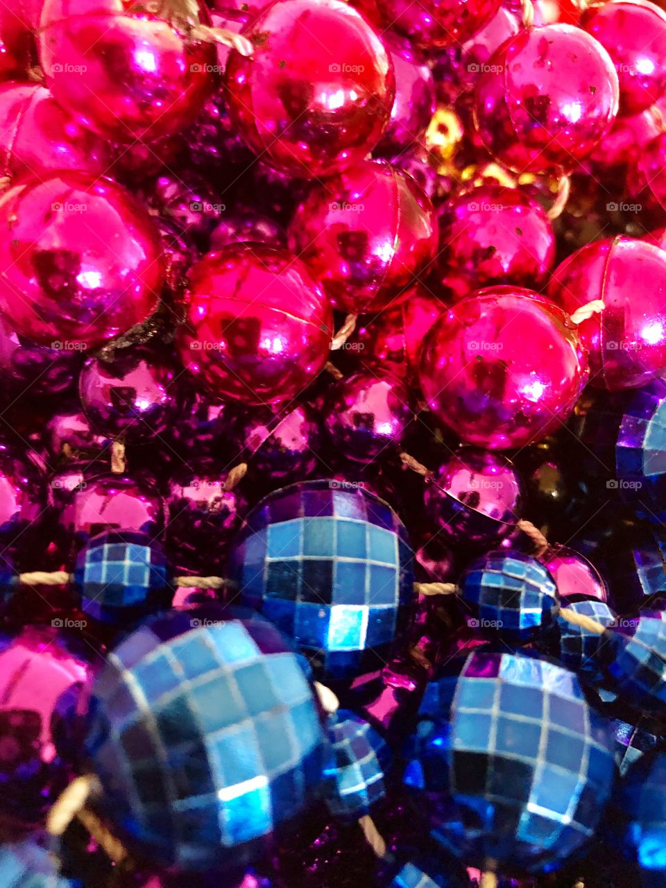 Multicolored beads pink blue gold