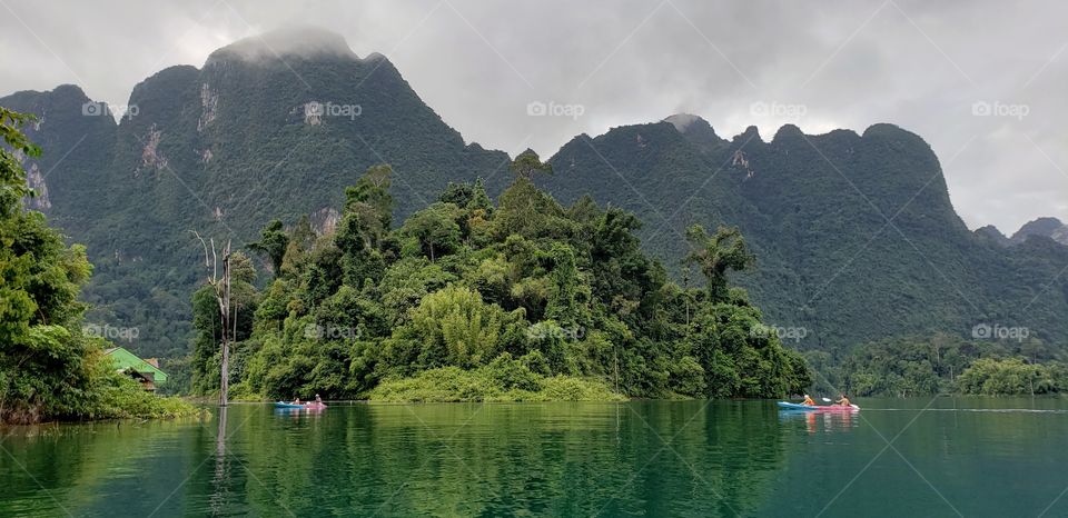 Beautiful lake kayaking