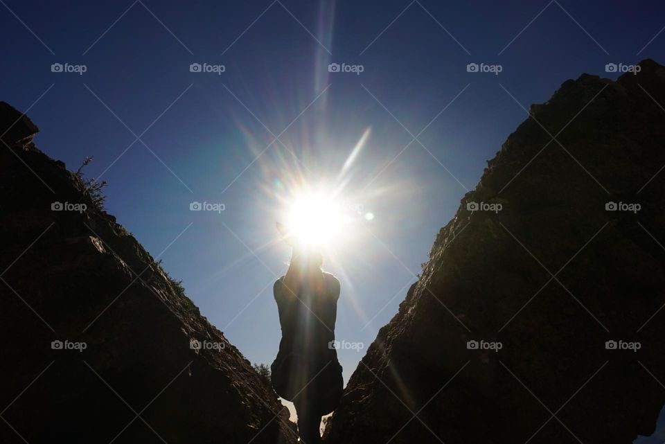 Sun#sky#human#girl#position#rocks