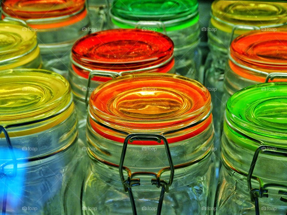 Colorful Glass Jars