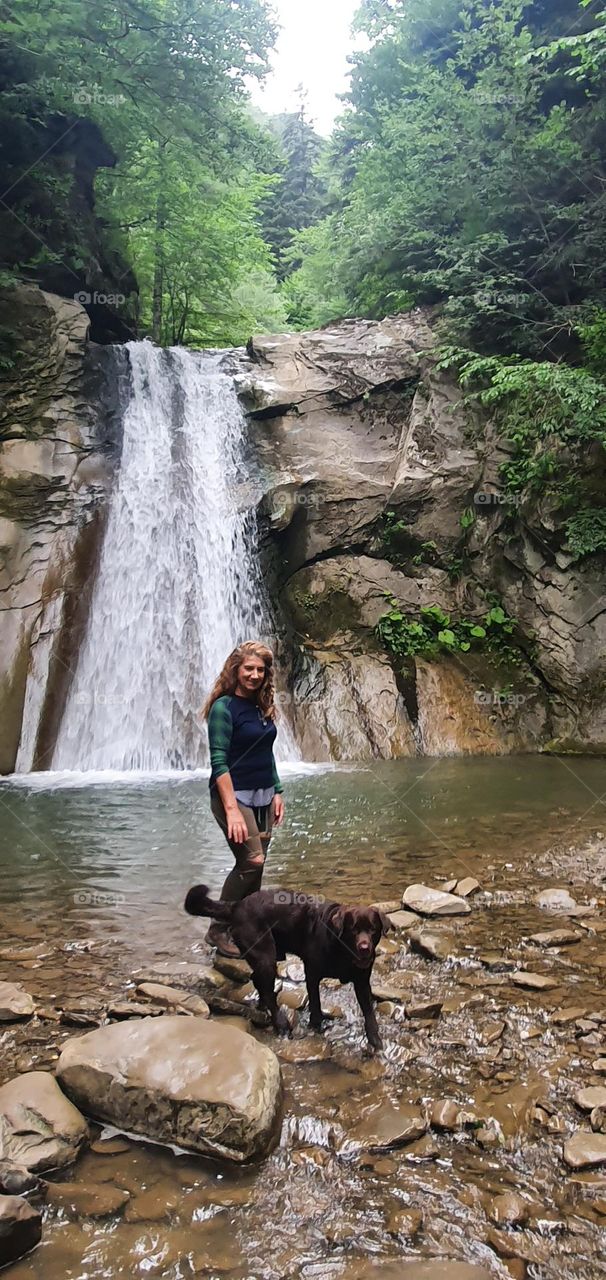 At the waterfall