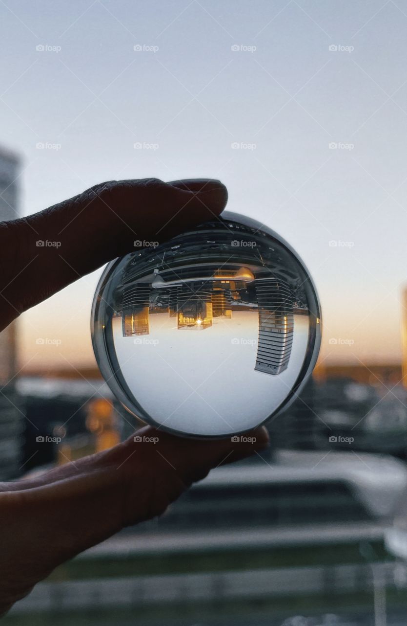 city ​​in a glass ball