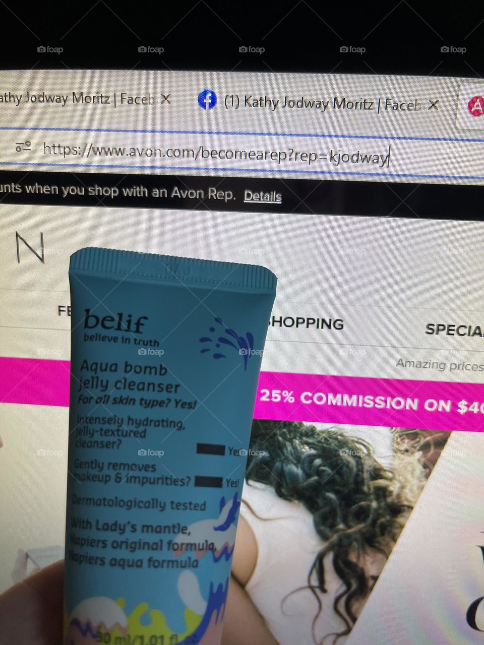 Belif from Avon aqua bomb jelly cleanser works well  just go to website to purchase 