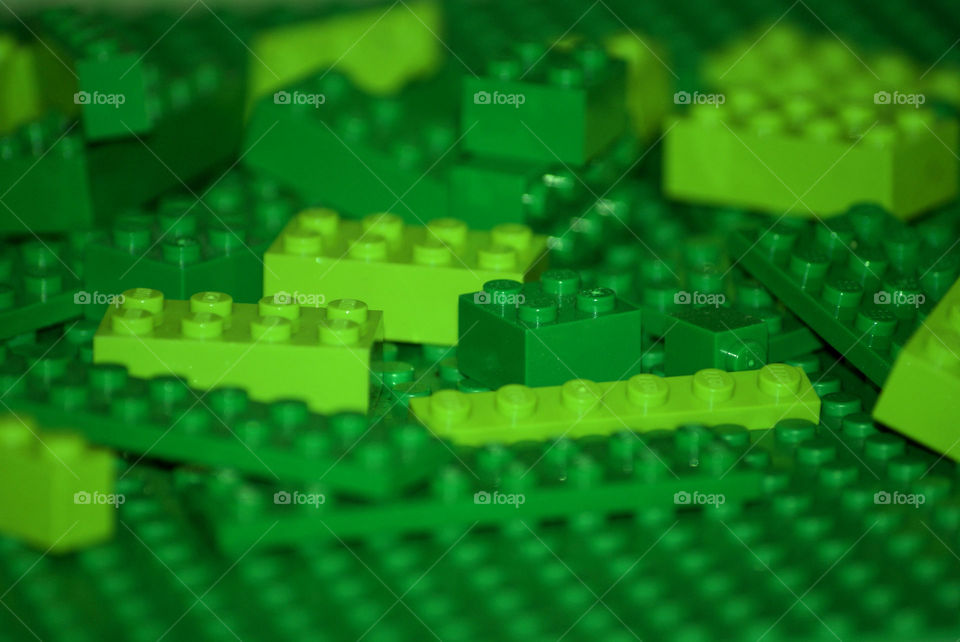 Full frame shot of green plastic block
