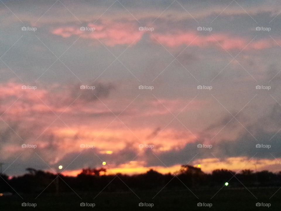 Sunset looks like fire