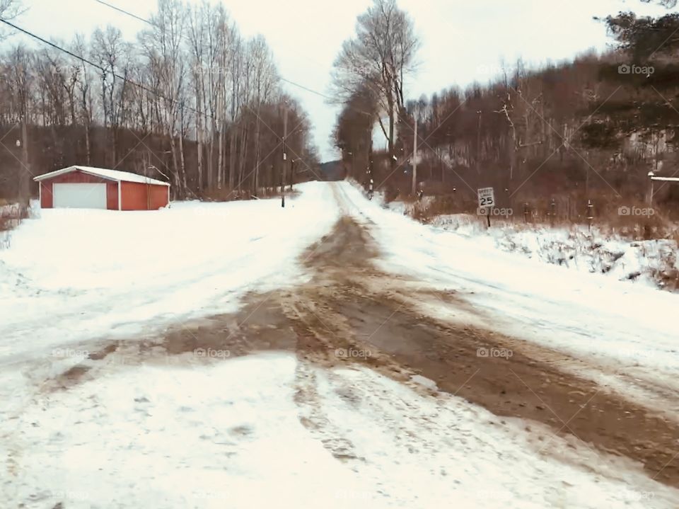 Rural Pennsylvania Wilds winter scenery 