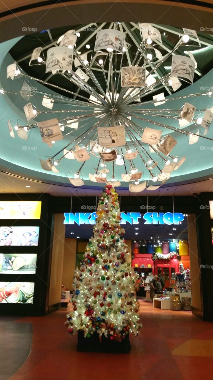 Christmas tree in Disney's Art of Animation resort 