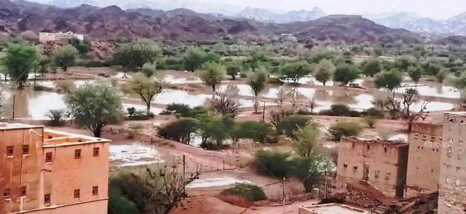 Glory be to God, the magnificent and picturesque view and the natural green trees are a view that is nothing more wonderful than it