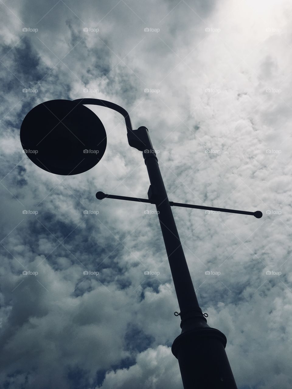 Silhouette of a lamp post