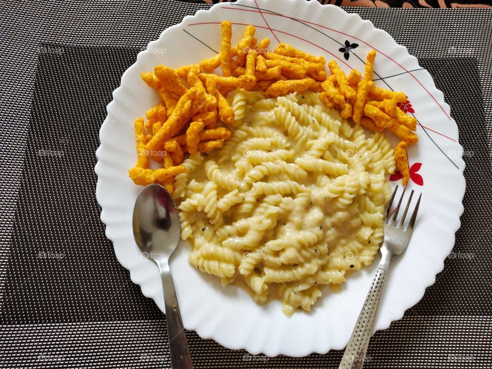 pasta Italian food with indian twist.