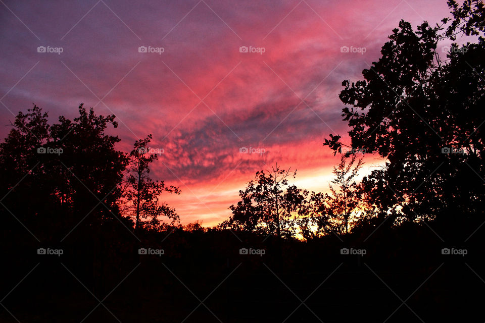 Explosive Sunset Over Iron Ore Mine