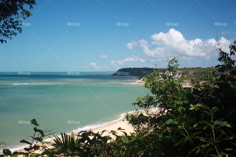 Morning view. Spectacular beach in Bahia, Brazil known as "Praia do espelho", that means "mirror beach"