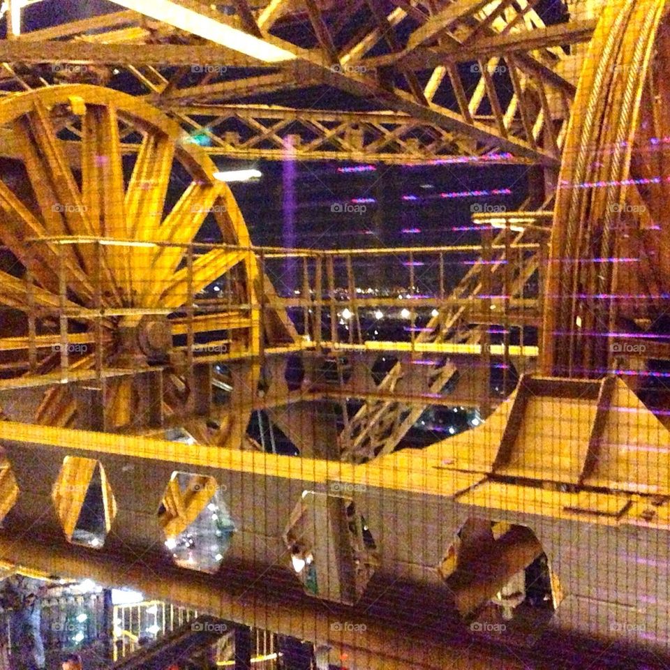 Inside the Eiffel Tower, Paris France 