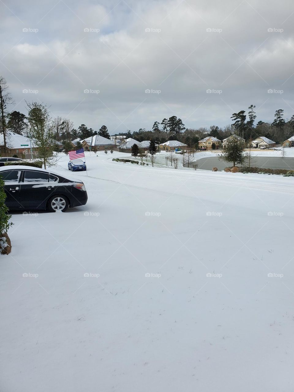Snow in Conroe, Tx