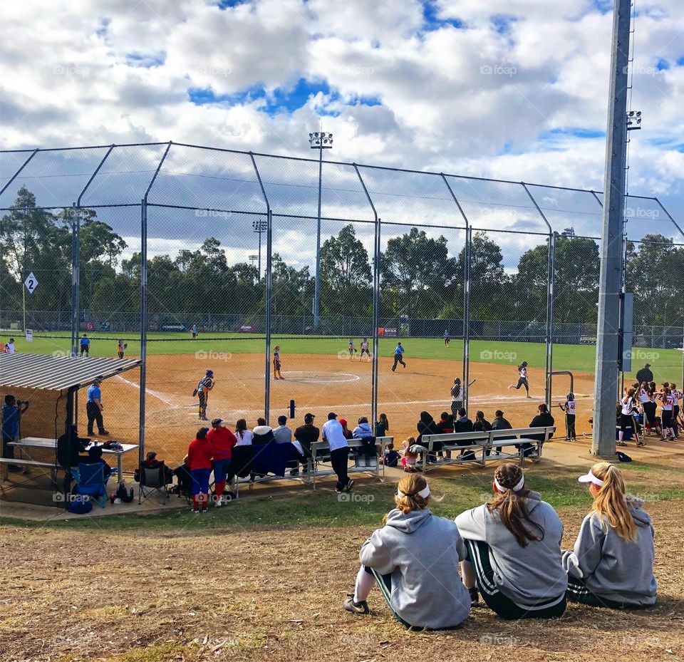 Watching the game - softball 