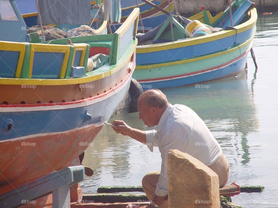 Malta painting fishing boat