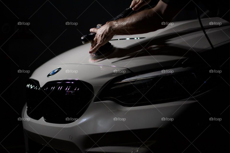 BMW receiving paint correction before ceramic coating