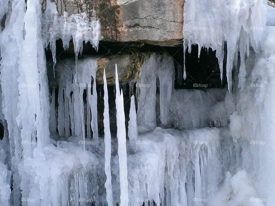 Frozen waterfall