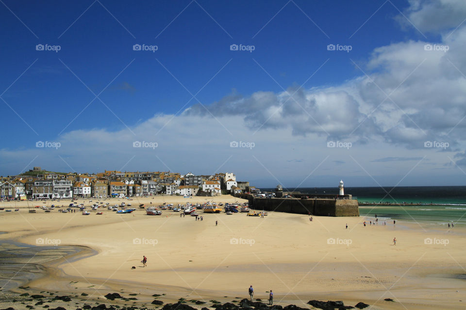 St Ives In The Sun. A beautiful summer's day at StIves in Cornwall.