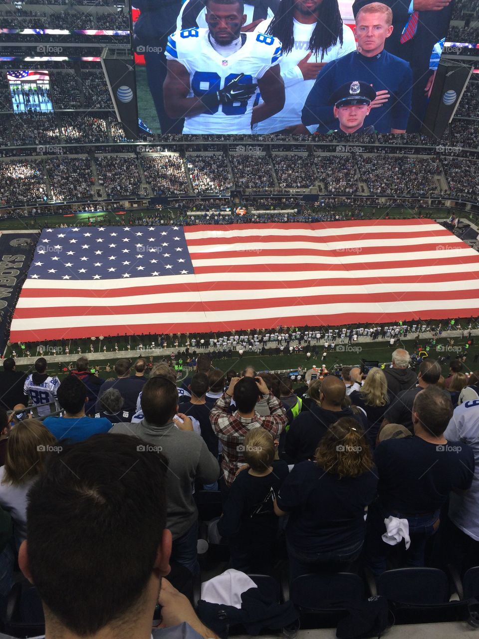 National anthem, Dallas Cowboys Playoff game vs. the Detroit Lions. January, 2015.