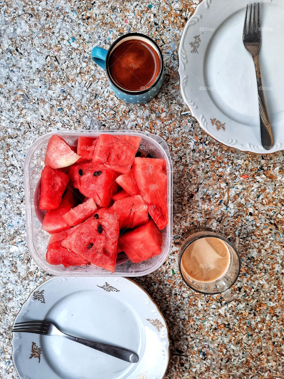 Watermelon and coffee- perfect match 🍉☕