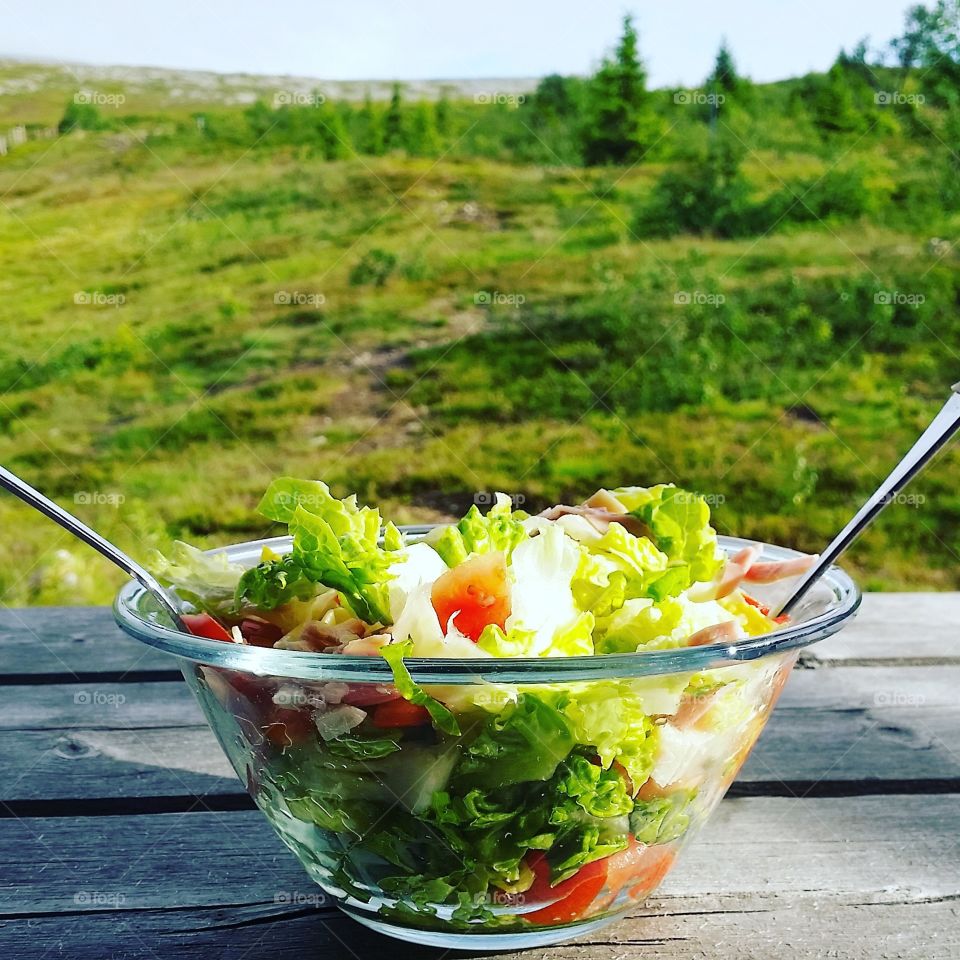 Salad with a view