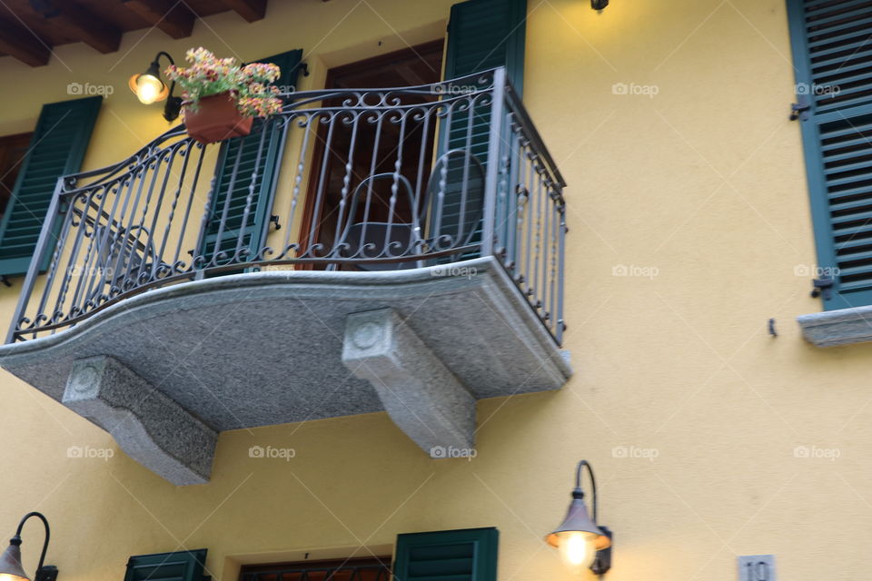 Potted plants on a balcony 