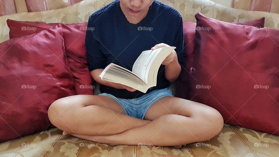 reading a book
