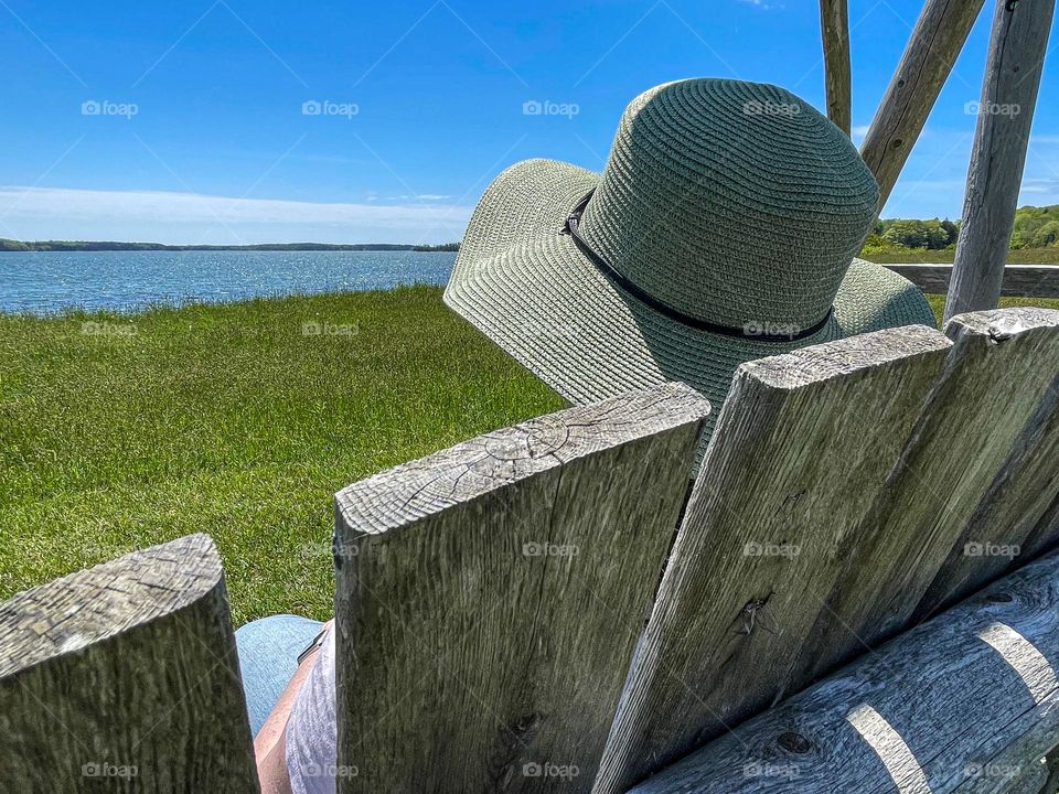 “New hat, nice view.”  Enjoying the small moments.