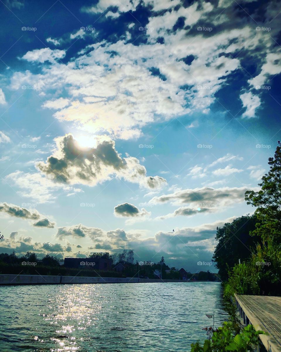 Wild clouds over the water