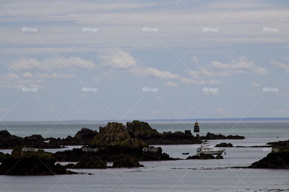 beach and rocks in brittany