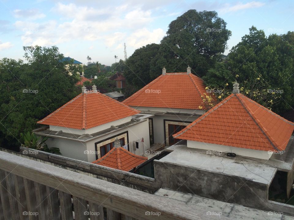 Balinese, balcony rooftop view 