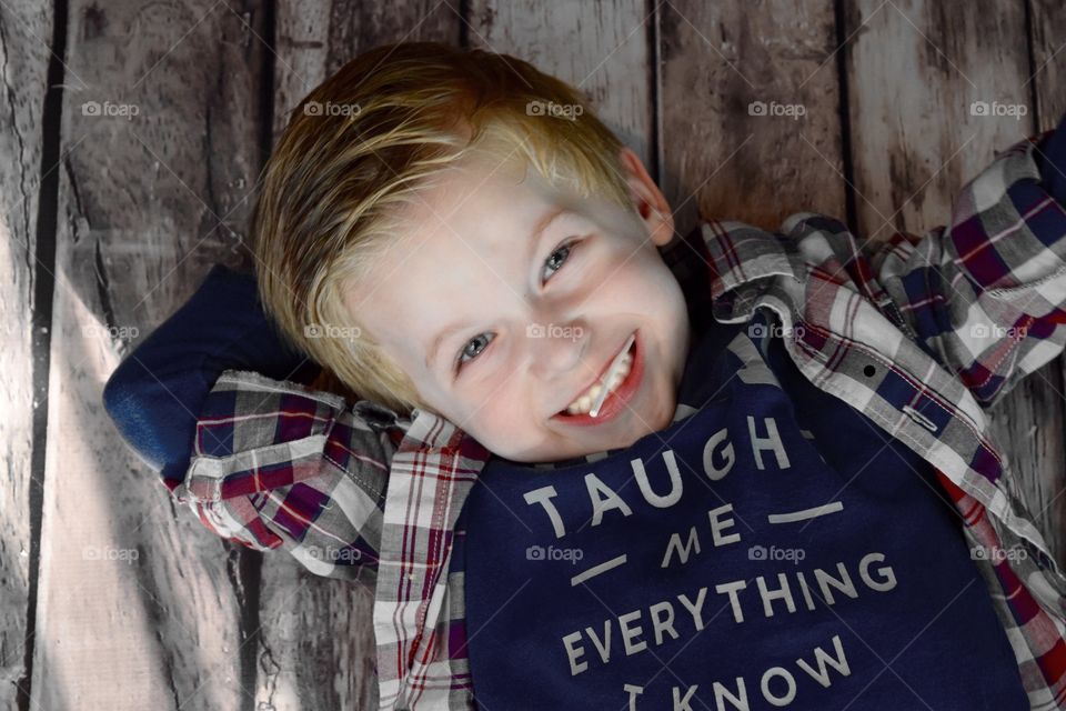 Studio portrait of a toddler boy