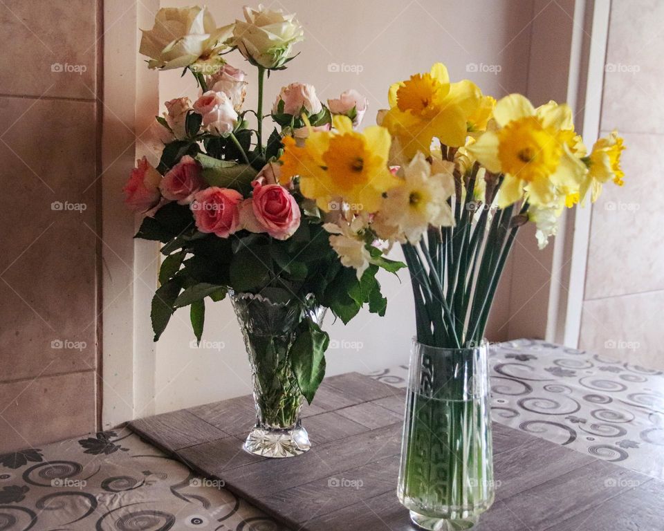 Spring floweres in a vase