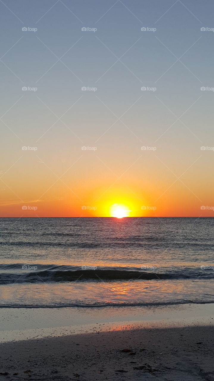 Sunset, Water, Sun, Sea, Dawn