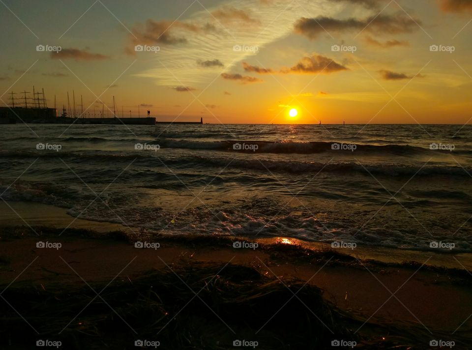 Sunset, Beach, Dawn, Sea, Water