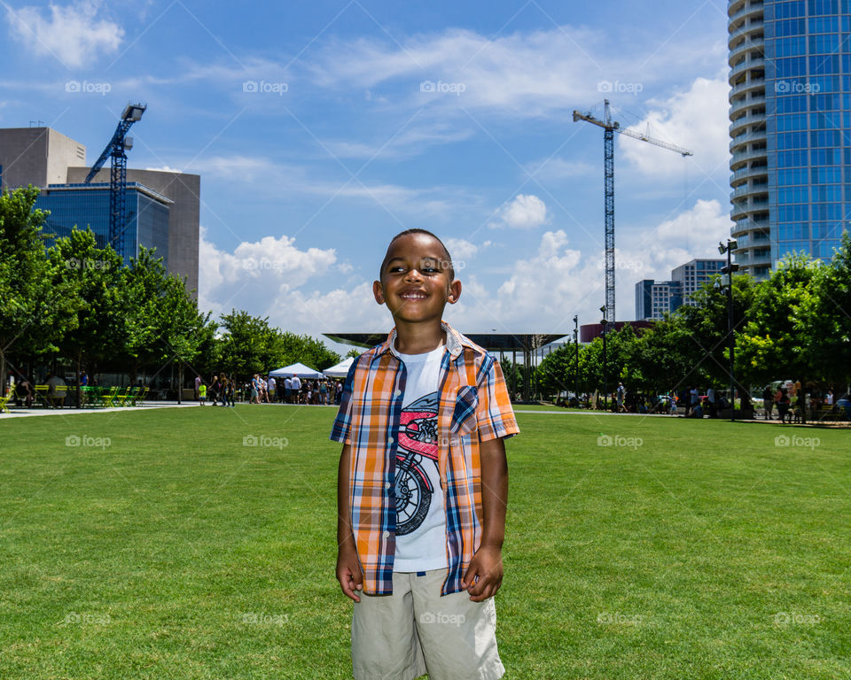 Enjoying a beautiful day in the park.