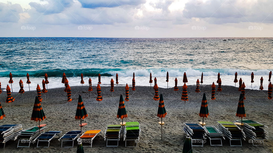 Beach in Monterosso al mare in Italy