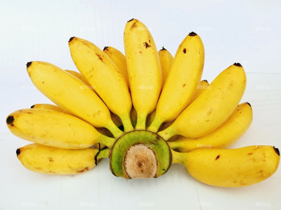 Yellow banana isolated on white background